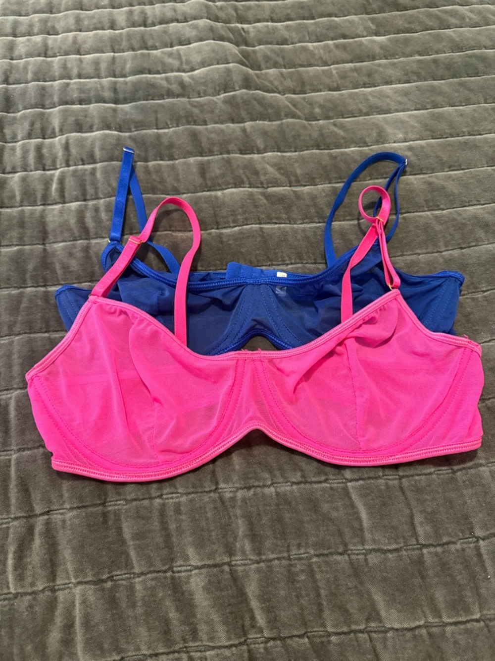 Women's Mesh Underwire Bralette - Pink & Blue